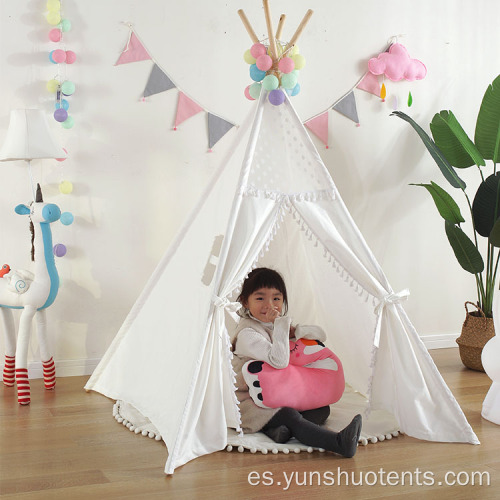 Tipi para niños de encaje de lona de algodón